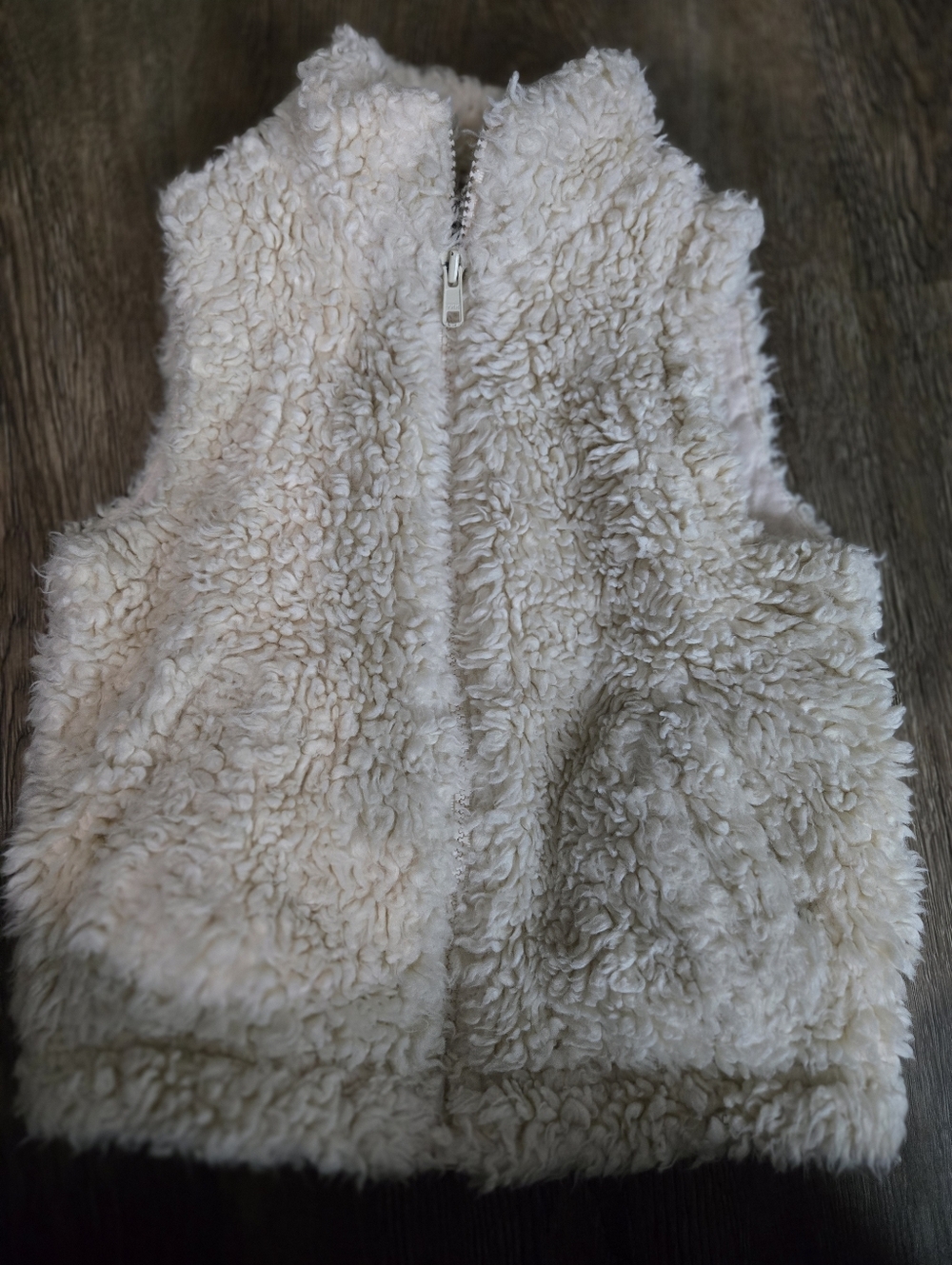 Boden Cream Sherpa-Lined Kids Vest with Navy Label